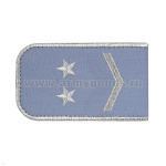 Погоны РЖД вышит. мет. серебр. голубые (1 лычка 2 звезды)