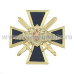 Значок мет. Крест с мечами и орлом РА (темно-синий)