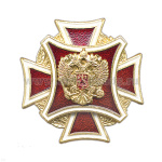Значок мет. красн. крест с накладным орлом РФ