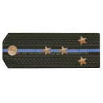 Погоны оливк. 1 голубой просвет, укомпл. мет. фурнитурой (капитан) пластик