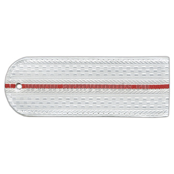 Погоны белые (1 красн. пр) без канта (Полиция на белую рубашку) нов/обр 12 см (пластик)