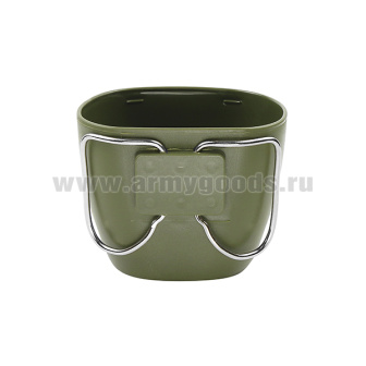 Фляга пластиковая оливковая Великобритании (1 л) с чашкой с металлическими ручками