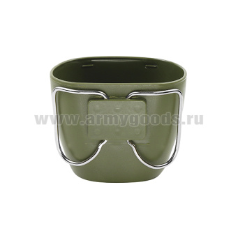 Фляга пластиковая оливковая Великобритании (1 л) с чашкой с металлическими ручками