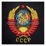 Футболка с вышивкой на груди СССР (герб), черная