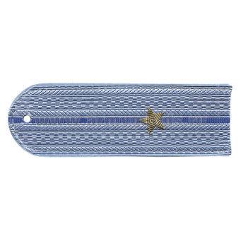 Погоны Юстиция нов/обр без канта серо-голуб. вышит. канителью (мл. лейтенант)