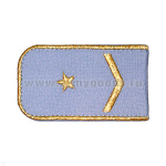 Погоны РЖД вышит. мет. зол. голубые (1 лычка 1 звезда)
