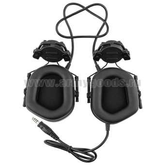 Наушники стрелковые с креплением на шлем и микрофоном Communication Headset V (работают без батареек)