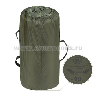 Спальный мешок (SN100) оливк. (-20°C) 100х250 (200) (ут-ль синт 400г/м2, подкл флис)