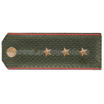 Погоны оливк. красный кант, укомпл. мет. фурнитурой (старший прапорщик) пластик