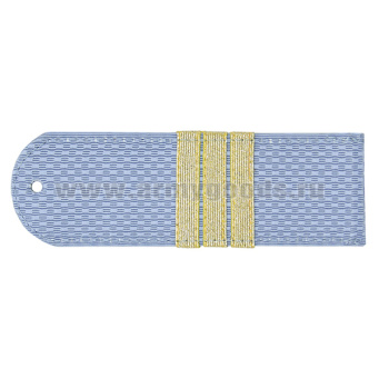 Погоны серо-голубые БЕЗ КАНТА (Полиция (ОВД) на рубашку) с нашит. металлизированным текстильным галуном (сержант) на пластике