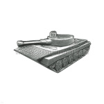 Значок мет. БМП-2 серебряный бол. (лат. на закрутке)