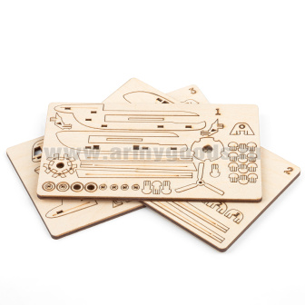 Игрушка-конструктор деревянная Вертолет (сборная модель, 69 деталей) СДМ-56