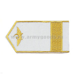 Погоны гражд. авиации, вышит. металлиз. нитью, белые (1 широк. лычка)