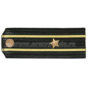 Погоны черн. 2 желтых просвета, укомпл. мет. фурнитурой (майор) пластик