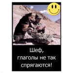 Магнит виниловый (гибкий) со смайликом Шеф, глаголы не так спрягаются!