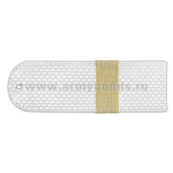 Погоны белые без канта (Полиция (ОВД) на рубашку) с нашит. металлизированным текстильным галуном (ст. сержант) на пластике