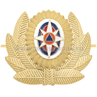 Кокарда мет. МЧС нов/обр (с розой ветров) большая зол. (широкий овал)