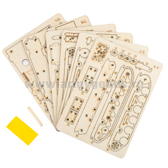 Игрушка-конструктор деревянная Танк КВ-1 (сборная модель, 125 деталей) СДМ-96