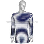 Тельняшка зим. п/ш двойной вязки синяя (беленая) плотность 400 гр/м2 р-ры с 44 по 60