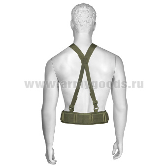 Пояс тактический малый с лямками и мет. пряжкой-"коброй" оливковый