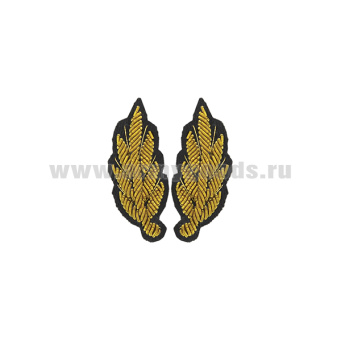 Орнамент канит. (золото 3%) на воротник Росгвардия генеральский на офисную куртку (фон черный)