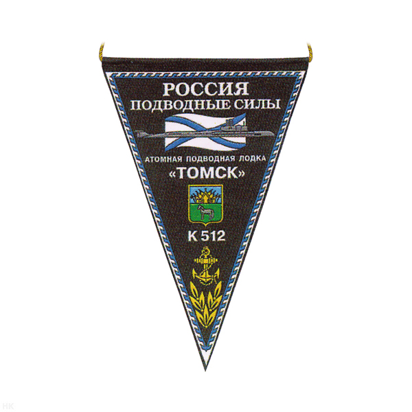 Вымпел пластизол. Россия Подводные силы АПЛ К-512 Томск