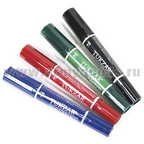 Набор маркеров перманентных двусторонних (черный, синий, красный, зеленый)