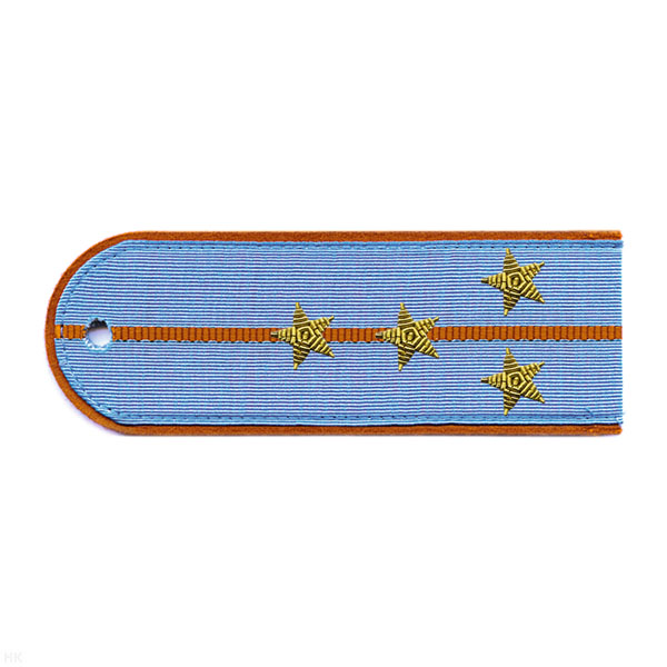 Погоны МЧС голуб. с оранж. кантом с 1 оранж. просв. на рубашку, вышит. канителью (капитан)