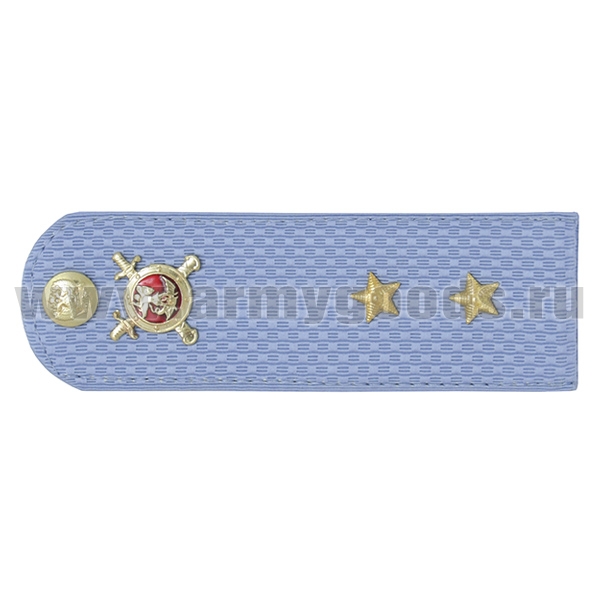 Погоны Полиции (ОВД) на голубую рубашку (без канта), укомпл. мет. фурнитурой (прапорщик) пластик