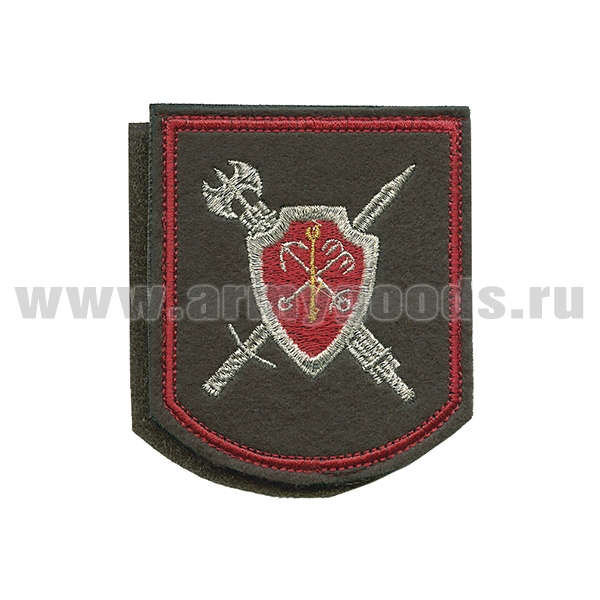 Шеврон вышит. Военная полиция С-Пб (оливковый фон) на липучке