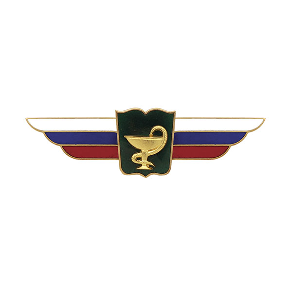 Значок мет. Должностной знак начальника высшего военного училища и профессиональной образовательной организации (медицинские войска)
