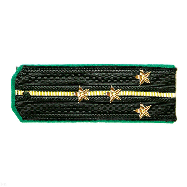 Погоны МЧПВ черн. с зел. кантом с 1 желтым просв., вышит. канителью (капитан)
