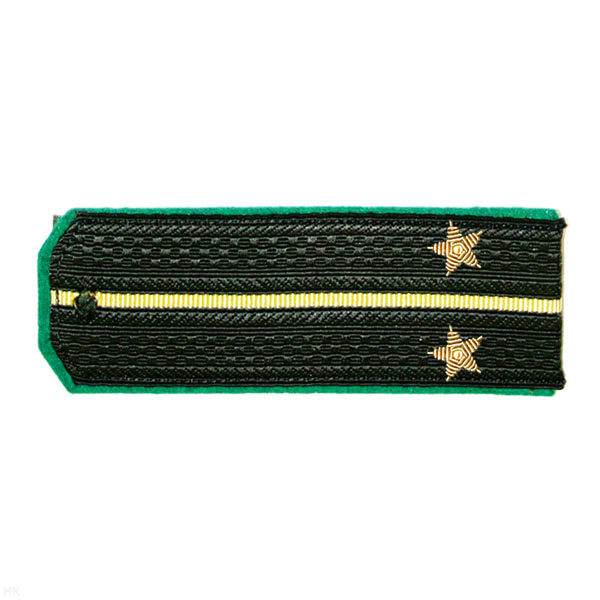 Погоны МЧПВ черн. с зел. кантом с 1 желтым просв., вышит. канителью (лейтенант)