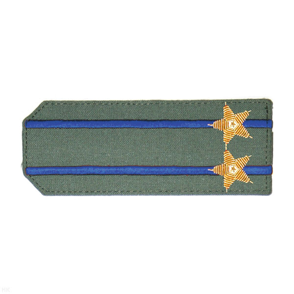 Погоны из рубаш. ткани оливк. с вышит. 2 вас. просв., вышит. канителью (подполковник)