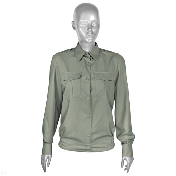 Рубашка форм. офиц. женская (дл.рук.) оливковая р-ры с 43