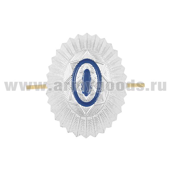 Кокарда мет. Казачество офиц. состав (серебр. с голуб.)