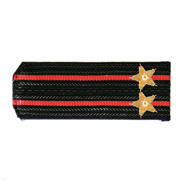Погоны черн. с 2 красн. просв., вышит. канителью (подполковник)