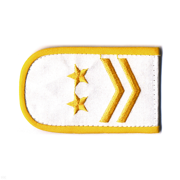 Погоны РЖД вышит. шелк. белые (2 лычки 2 звезды)