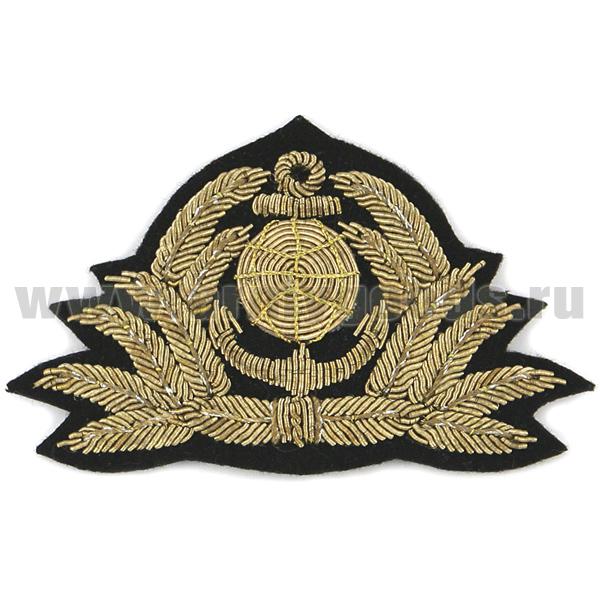 Кокарда канит. лат. Морской флот (глобус, 7 листиков, без звезды)