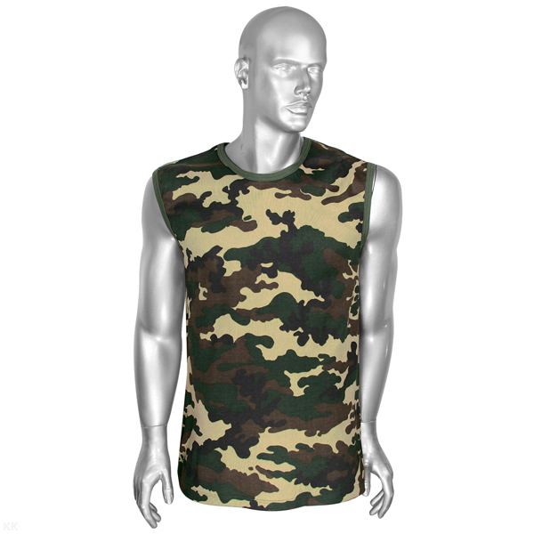 Майка интерлок Афганка (широкие плечи) кмф зеленая