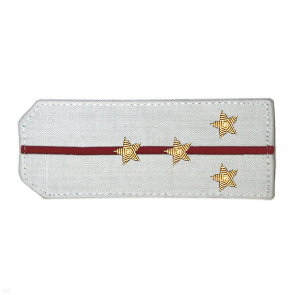 Погоны из рубаш. ткани белые с вышит. 1 крап. просв., вышит. канителью (капитан)