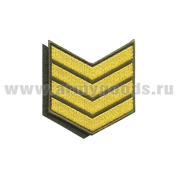 Нашивки вышит. (оливк. фон, желт. вышивка) для контрактников 4 год (на липучке)