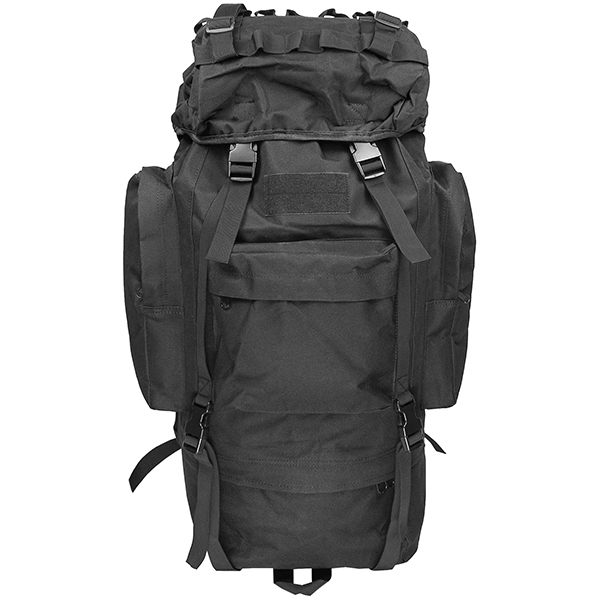 Рюкзак тактический с металлической рамой (45л, ширина - 33 см, глубина - 21 см, высота - 63 см) черный