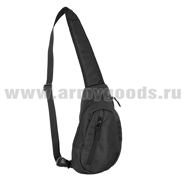Сумка на грудь ("банан") черная (17x9x32 см)
