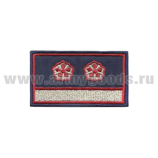 Нагрудный знак вышит. РЖД (синий) 1 галун 2 звезды