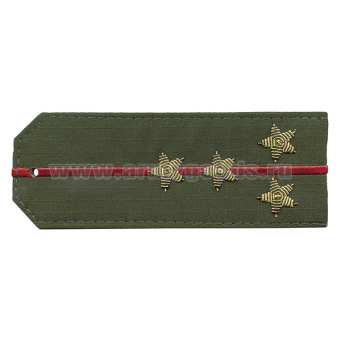 Погоны из рубаш. ткани оливк. (Rip-Stop) c 1 вышит. красн. пр. вышит. канит. (капитан) на костюм офисный