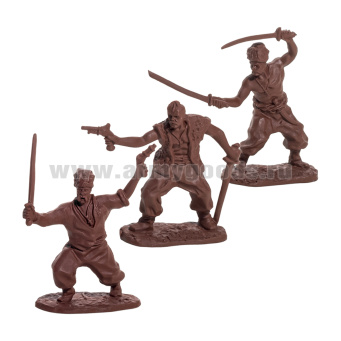 Набор игрушек пластмассовых "Запорожские казаки" (фигурки 6 шт, телега) арт. 12085