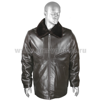 Кртк зим. ВВС (нат.мех) кожаная коричневая (жесткая кожа) (Т)