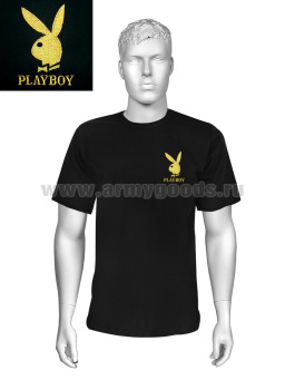 Футболка с вышивкой на груди Playboy, черная