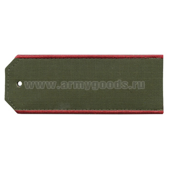 Погоны оливк. (ткань Rip-Stop) с вышит. красным кантом (на костюм офисный) на пластике